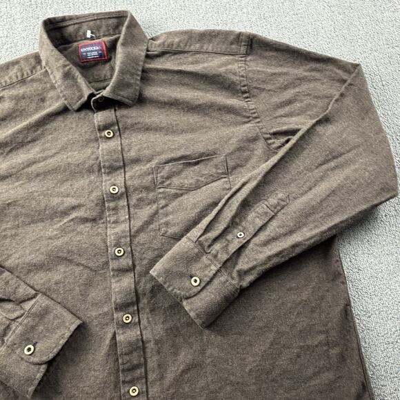 UNTUCKit Shirt Adult 2XL XXL Brown Button Up Long Sleeve Flannel Casual Men's - Picture 4 of 14